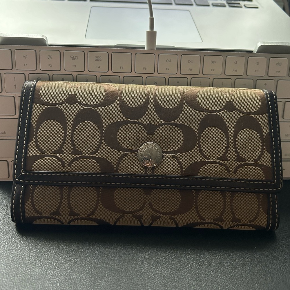Coach wallet with cheque book holder